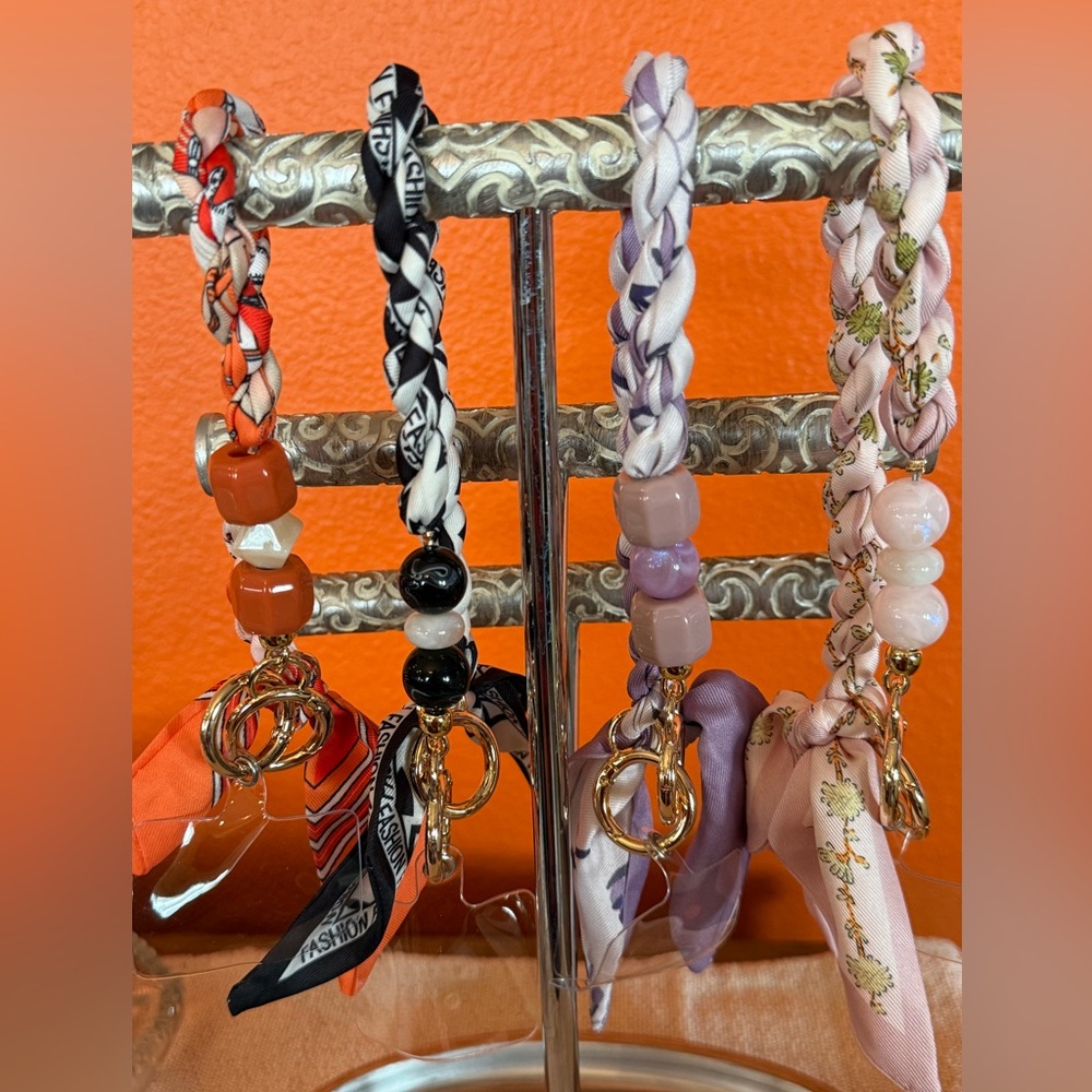 ✨ Chic Braided Scarf Keychain / Wristlet – Multiple Styles ✨